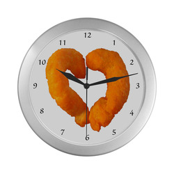 I heart cheese puffs clock Silver Color Wall Clock