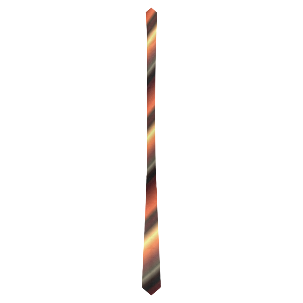 Glossy Brown  Stripes Classic Necktie (Two Sides)