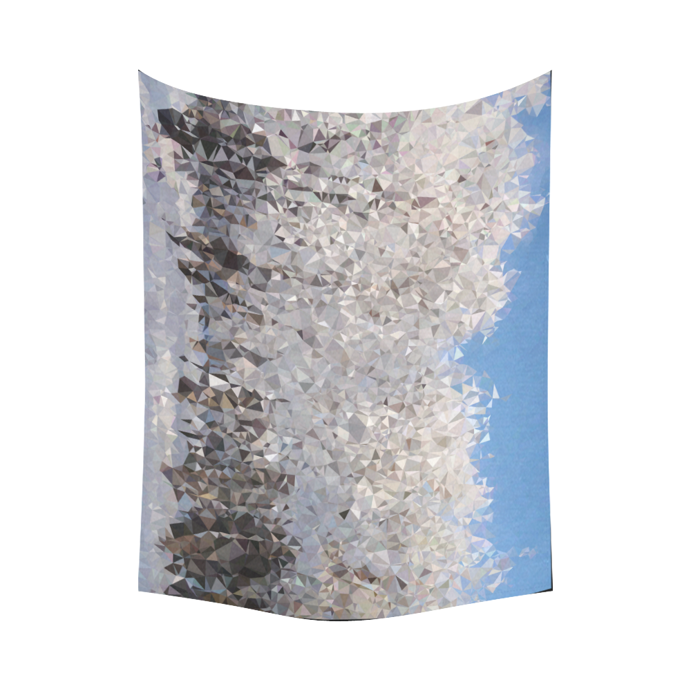 Trees in Snow Winter Geometric Landscape Cotton Linen Wall Tapestry 80"x 60"