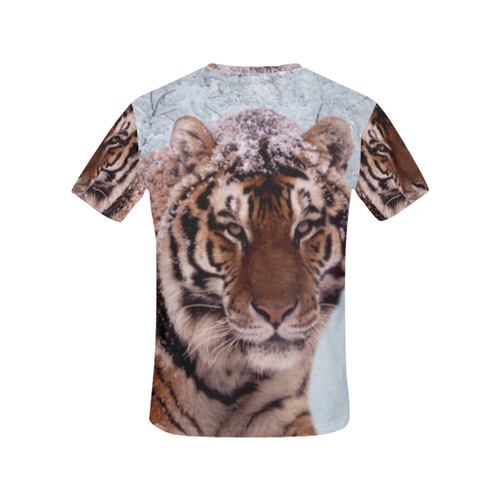 Tiger and Snow All Over Print T-Shirt for Women (USA Size) (Model T40)