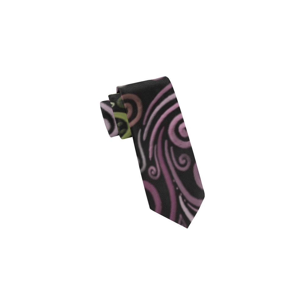 3D Psychedelic pastel rainbow Classic Necktie (Two Sides)