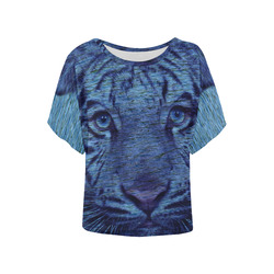 Tiger and Water Women's Batwing-Sleeved Blouse T shirt (Model T44)