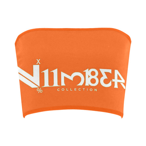 NUMBERS Collection Women 1234567 Logo Bandeau Tangerine/wht Bandeau Top