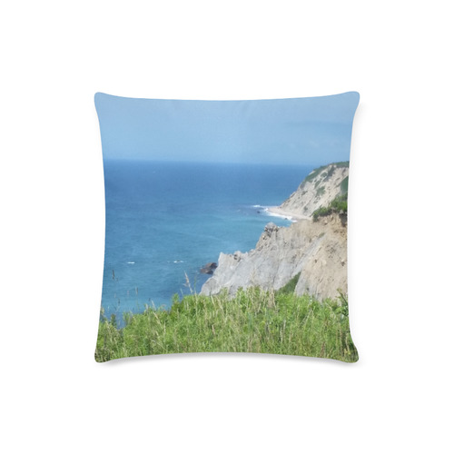 Block Island Bluffs - Block Island, Rhode Island Custom Zippered Pillow Case 16"x16"(Twin Sides)