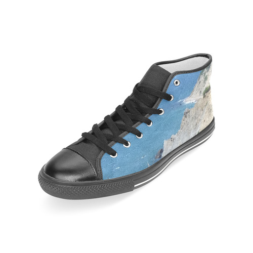 Block Island Bluffs - Block Island, Rhode Island Women's Classic High Top Canvas Shoes (Model 017)