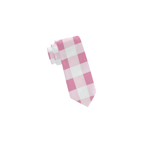 Petal Pink Gingham Classic Necktie (Two Sides)