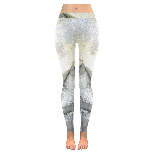 abstract terrain Women's Low Rise Leggings (Invisible Stitch) (Model L05)