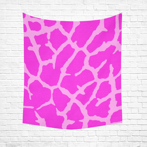 Pink Giraffe Print Cotton Linen Wall Tapestry 51"x 60"