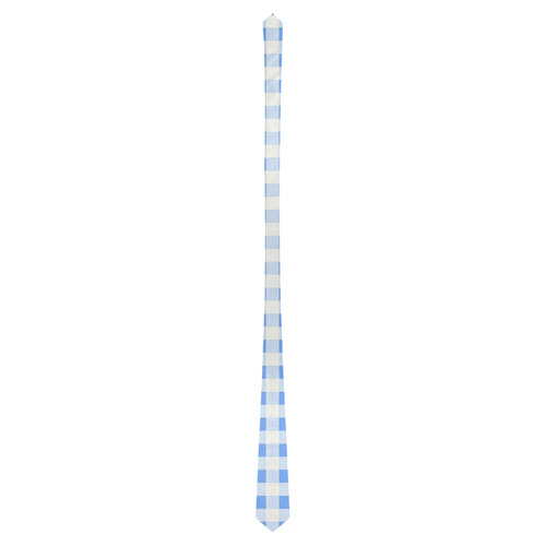 Sky Blue Gingham Classic Necktie (Two Sides)