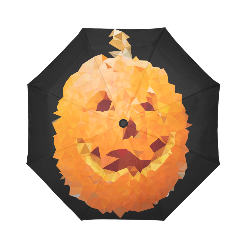 Halloween Pumpkin Low Poly Geometric Auto-Foldable Umbrella (Model U04)