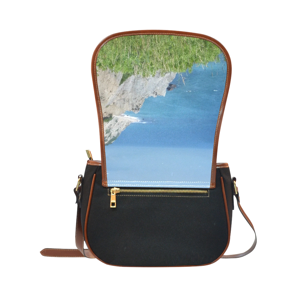 Block Island Bluffs - Block Island, Rhode Island Saddle Bag/Small (Model 1649)(Flap Customization)