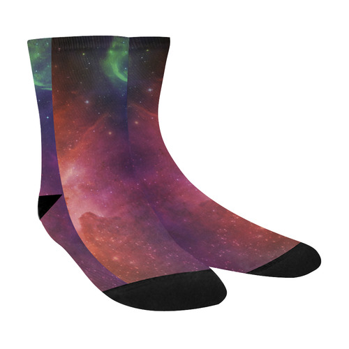 Red Galaxy Crew Socks