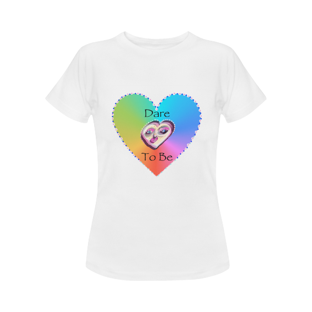 Dare to Be Rainbow Heart Women's Classic T-Shirt (Model T17）