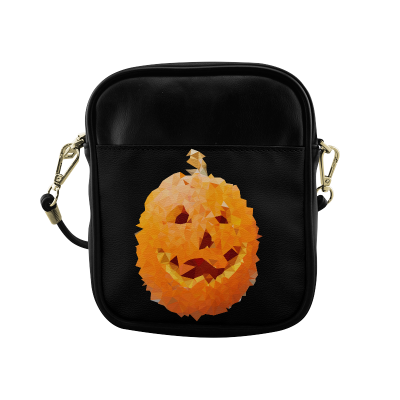 Halloween Pumpkin Low Poly Geometric Sling Bag (Model 1627)