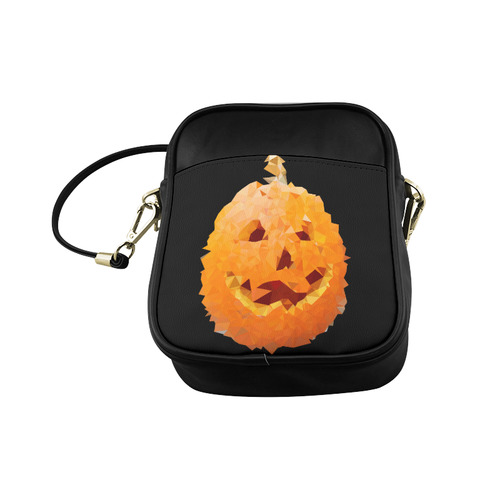 Halloween Pumpkin Low Poly Geometric Sling Bag (Model 1627)