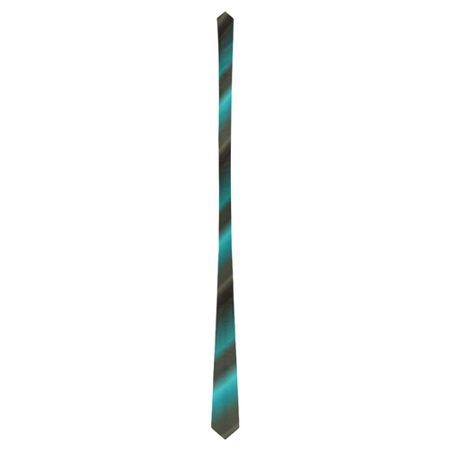 Glossy Turquoise   Stripes Classic Necktie (Two Sides)