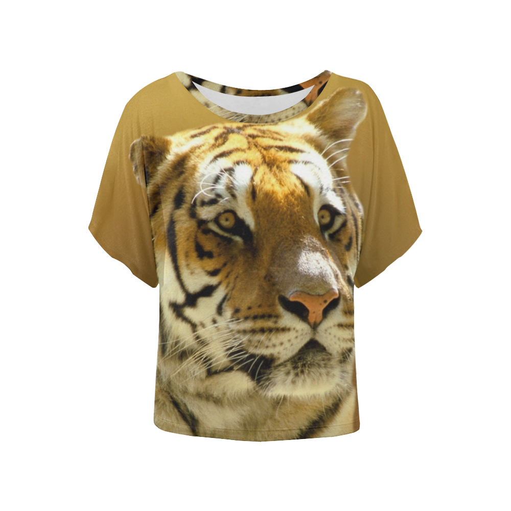 Golden Tiger Women's Batwing-Sleeved Blouse T shirt (Model T44)
