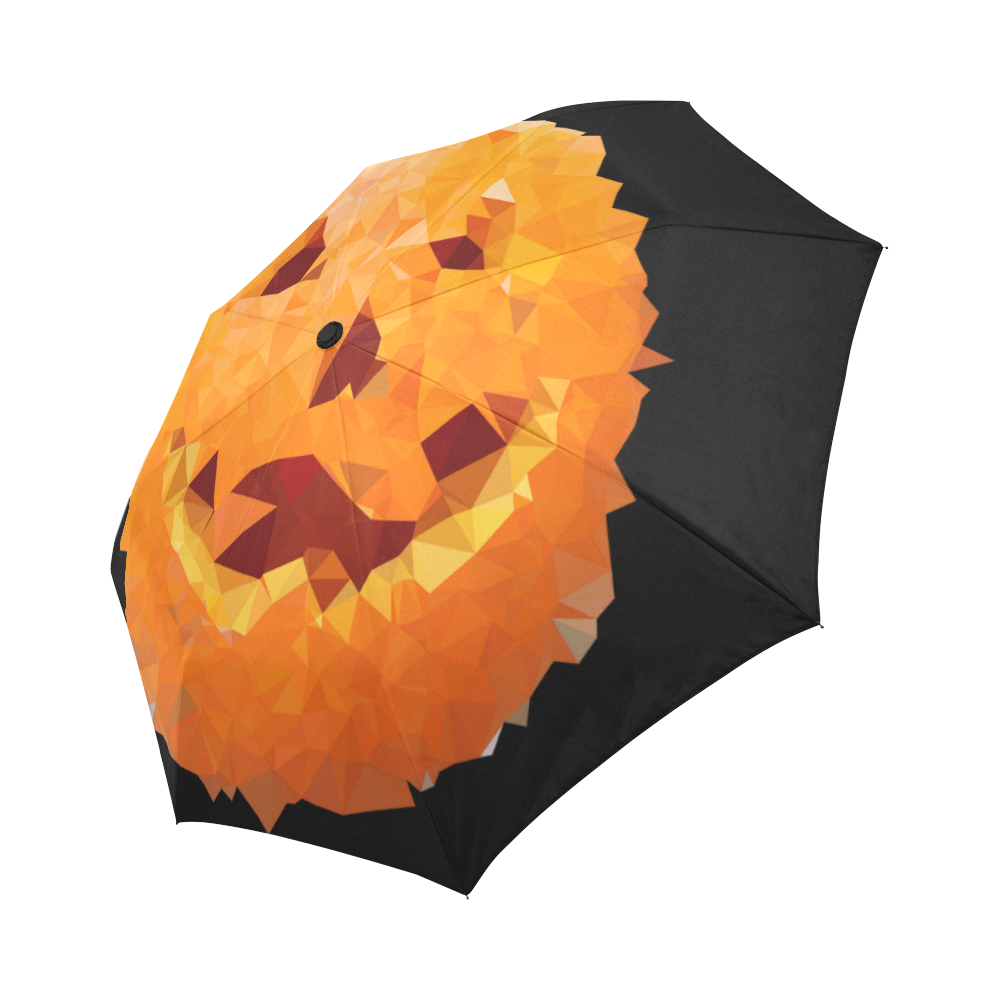 Halloween Pumpkin Low Poly Geometric Auto-Foldable Umbrella (Model U04)
