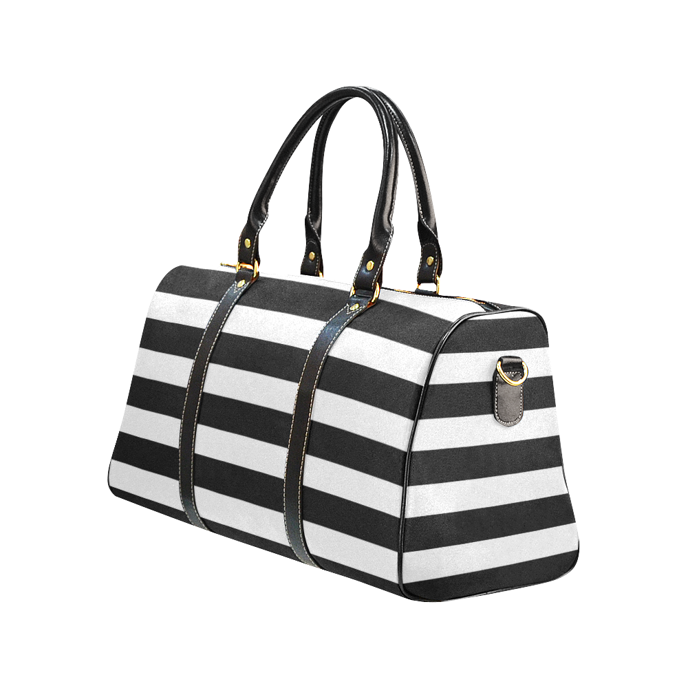 Black Stripes New Waterproof Travel Bag/Small (Model 1639)