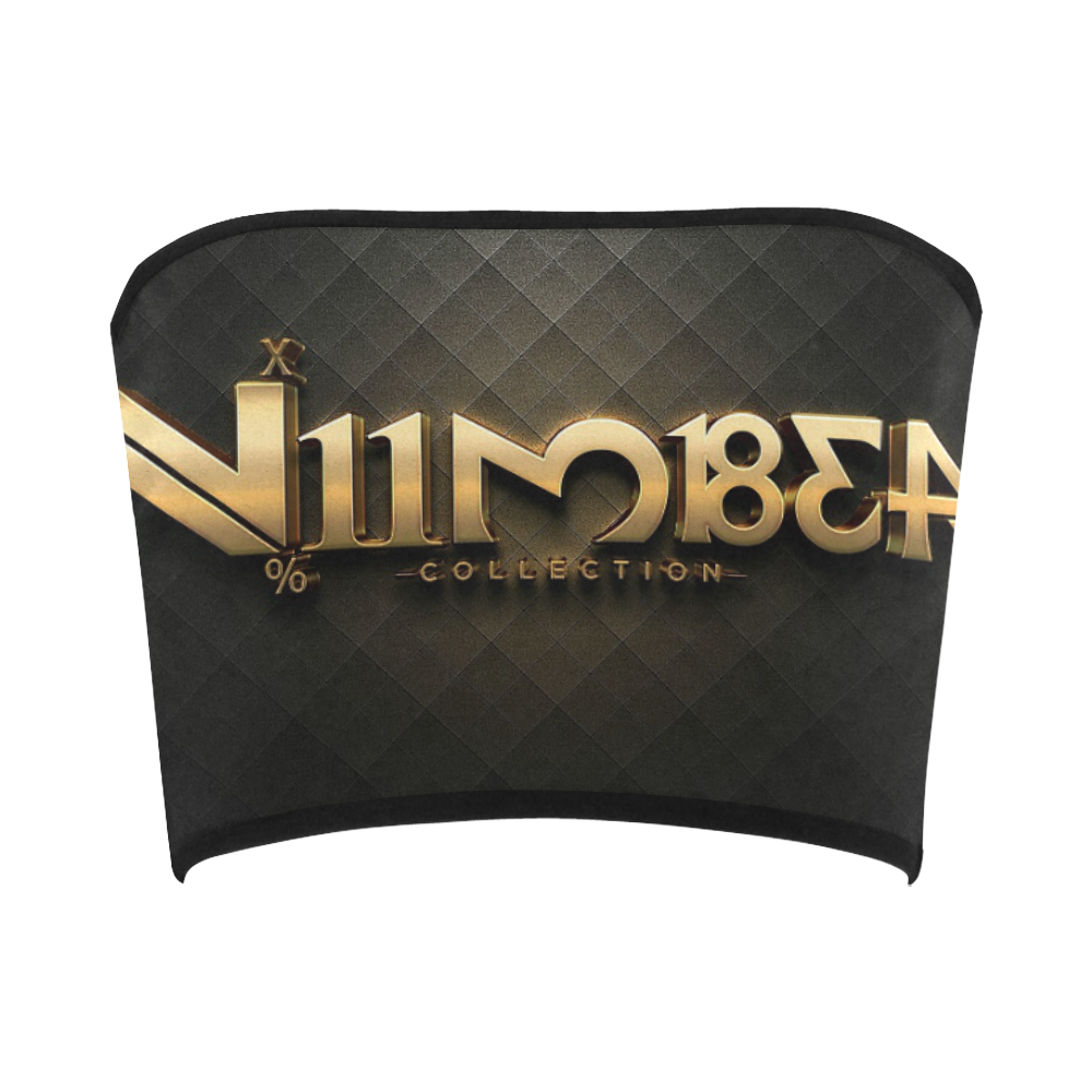 NUMBERS Collection Women Logo Bandeau Luxury Blk/gld Bandeau Top