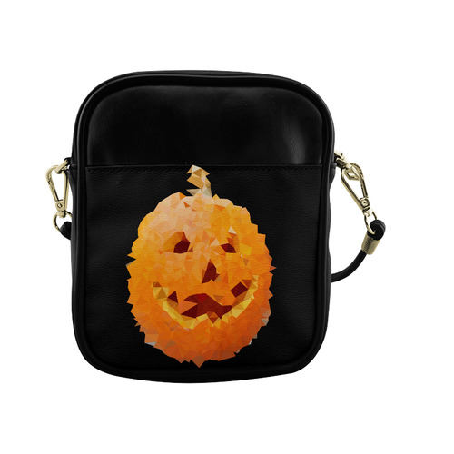 Halloween Pumpkin Low Poly Geometric Sling Bag (Model 1627)