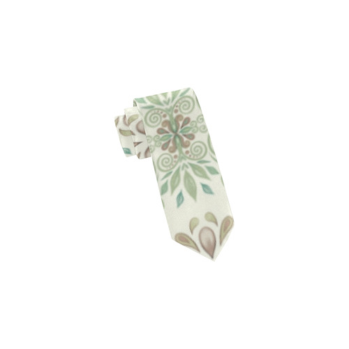Green watercolor ornament, pattern Classic Necktie (Two Sides)