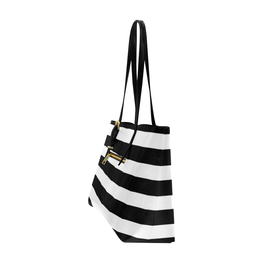 Black Stripes Euramerican Tote Bag/Large (Model 1656) | ID: D1992805