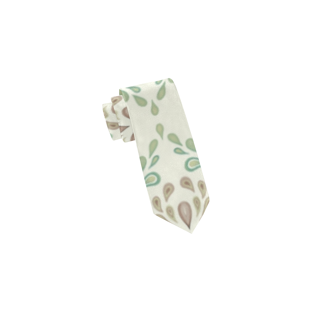 Green watercolor ornament, pattern Classic Necktie (Two Sides)