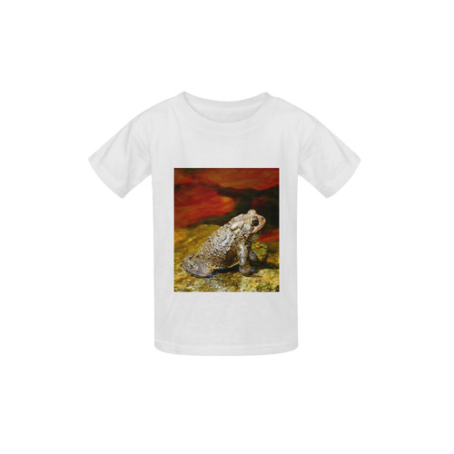 golden frog with red lily Kid's  Classic T-shirt (Model T22)