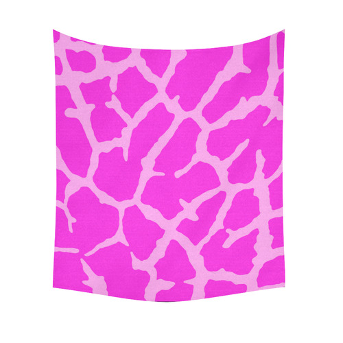 Pink Giraffe Print Cotton Linen Wall Tapestry 51"x 60"