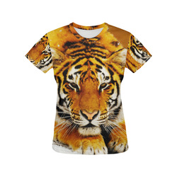 Siberian Tiger All Over Print T-Shirt for Women (USA Size) (Model T40)