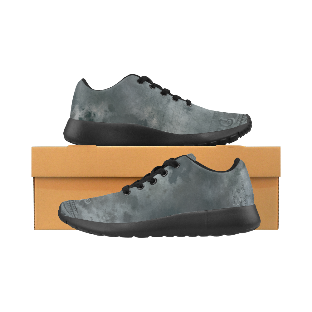 Dark grey letter vintage batik look Women’s Running Shoes (Model 020)
