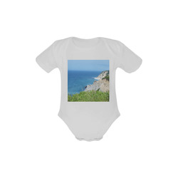 Block Island Bluffs - Block Island, Rhode Island Baby Powder Organic Short Sleeve One Piece (Model T28)