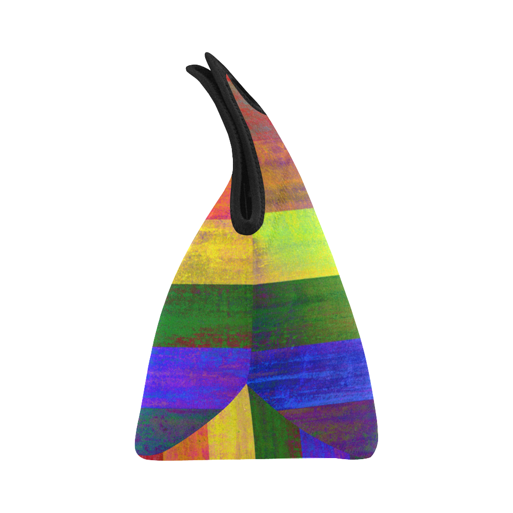 Rainbow Flag Colored Stripes Dark Grunge Neoprene Lunch Bag/Small (Model 1669)