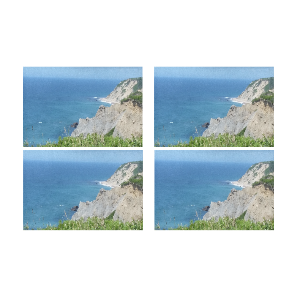 Block Island Bluffs - Block Island, Rhode Island Placemat 12’’ x 18’’ (Set of 4)