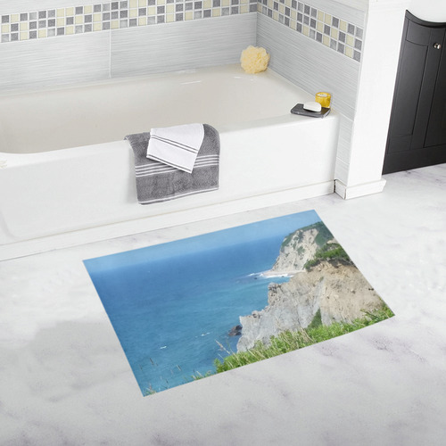 Block Island Bluffs - Block Island, Rhode Island Bath Rug 20''x 32''