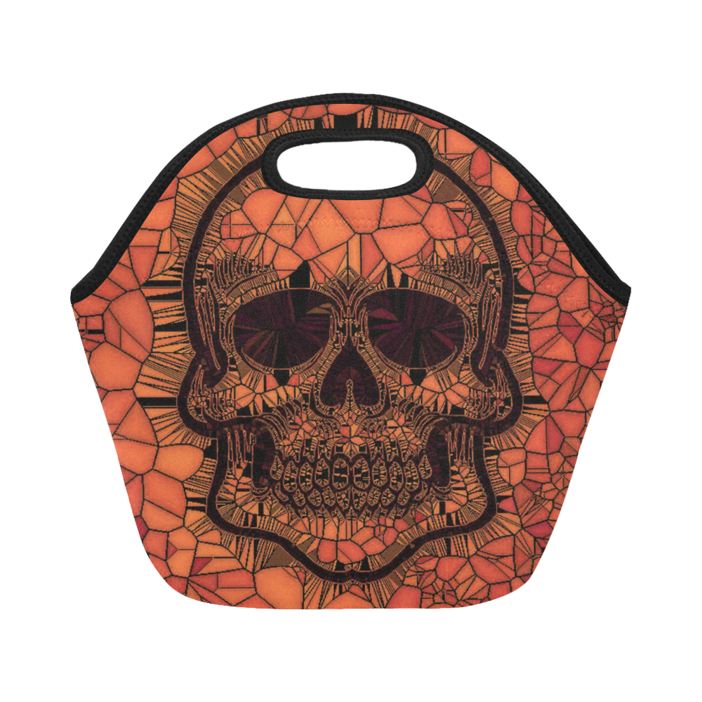 Glass Mosaic Skull,red by JamColors Neoprene Lunch Bag/Small (Model 1669)