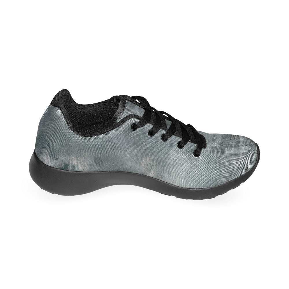 Dark grey letter vintage batik look Men's Running Shoes/Large Size (Model 020)