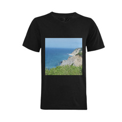 Block Island Bluffs - Block Island, Rhode Island Men's V-Neck T-shirt (USA Size) (Model T10)