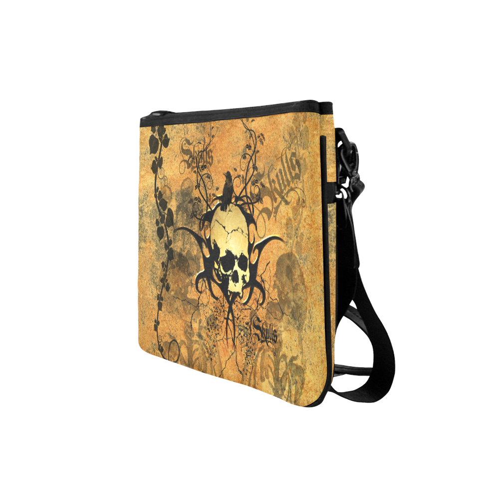 Awesome skull with tribal Slim Clutch Bag (Model 1668)