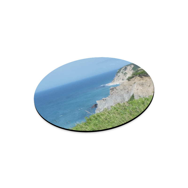 Block Island Bluffs - Block Island, Rhode Island Round Mousepad