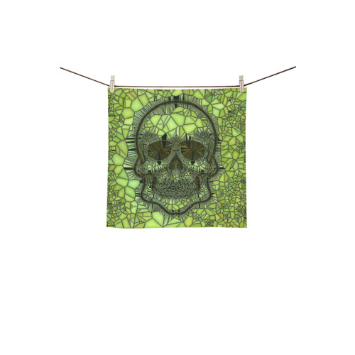 Glass Mosaic Skull,green by JamColors Square Towel 13“x13”