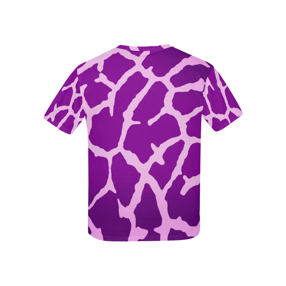 Purple Giraffe Print Kids' All Over Print T-shirt (USA Size) (Model T40)