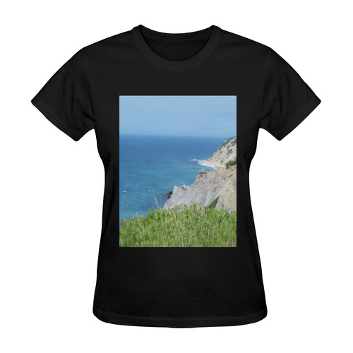 Block Island Bluffs - Block Island, Rhode Island Sunny Women's T-shirt (Model T05)