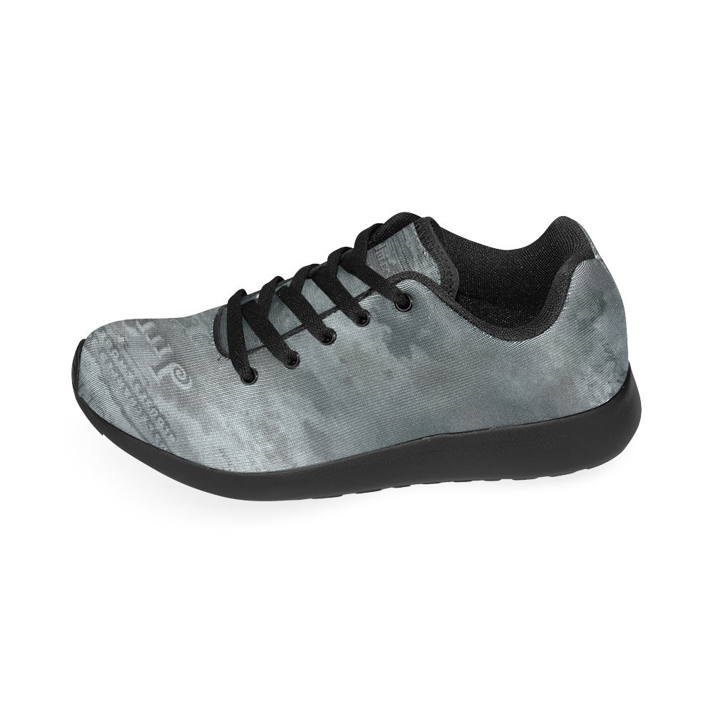 Dark grey letter vintage batik look Women's Running Shoes/Large Size (Model 020)