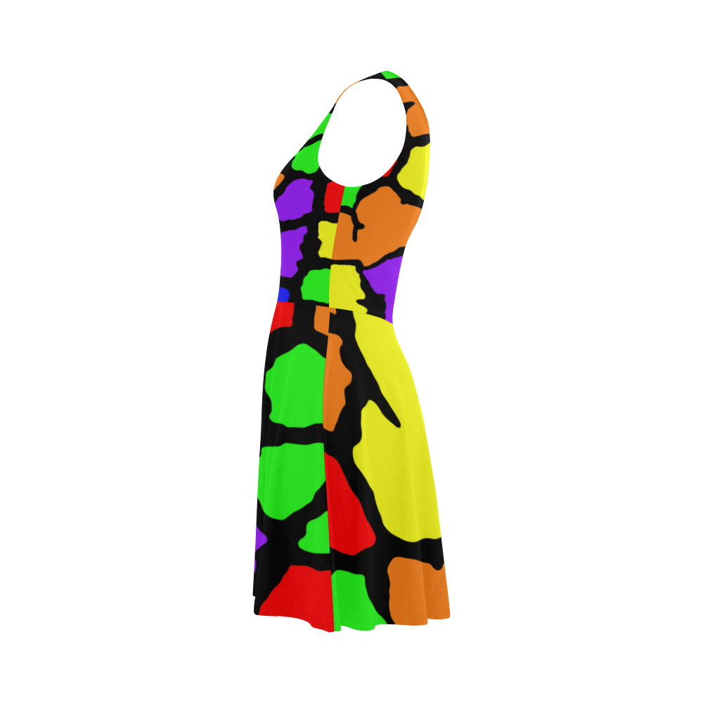 Rainbow Giraffe Print Atalanta Sundress (Model D04)