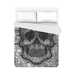 Glass Mosaic Skull, black  by JamColors Duvet Cover 86"x70" ( All-over-print)