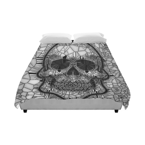 Glass Mosaic Skull, black  by JamColors Duvet Cover 86"x70" ( All-over-print)