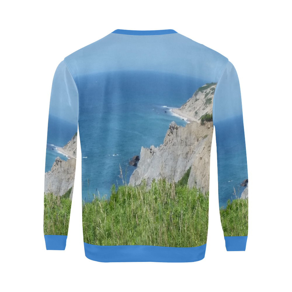 Block Island Bluffs - Block Island, Rhode Island All Over Print Crewneck Sweatshirt for Men/Large (Model H18)