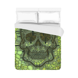 Glass Mosaic Skull,green by JamColors Duvet Cover 86"x70" ( All-over-print)